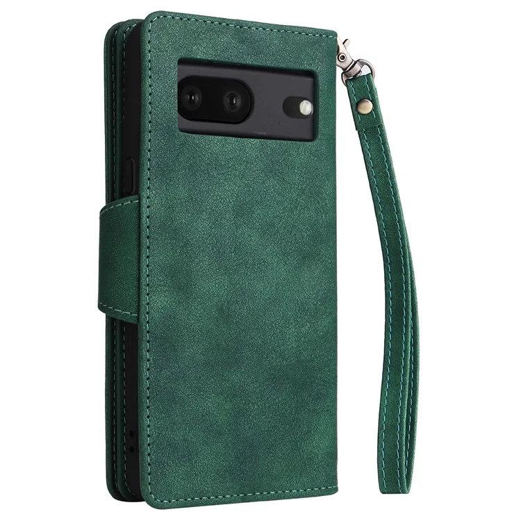 Funda para Google Pixel 7 5G Múltiples Ranuras para Tarjetas Decoración con Remaches Soporte de Piel - Verde