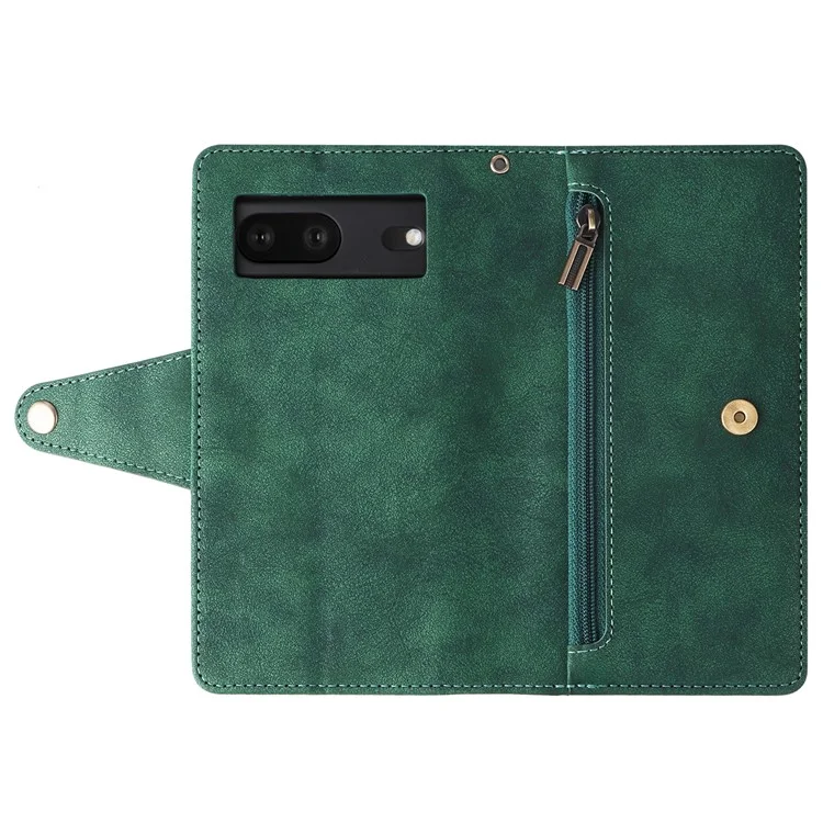 Funda para Google Pixel 7 5G Múltiples Ranuras para Tarjetas Decoración con Remaches Soporte de Piel - Verde