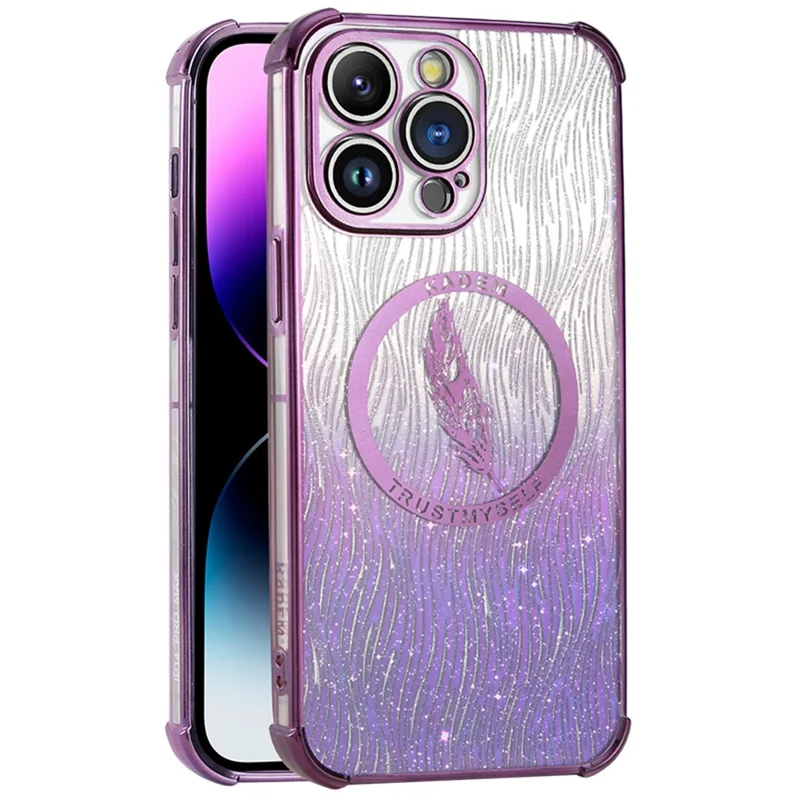 Étui pour iPhone 12 Pro Max KADEM avec paillettes et revêtement électrolytique TPU anti-chute - Violet