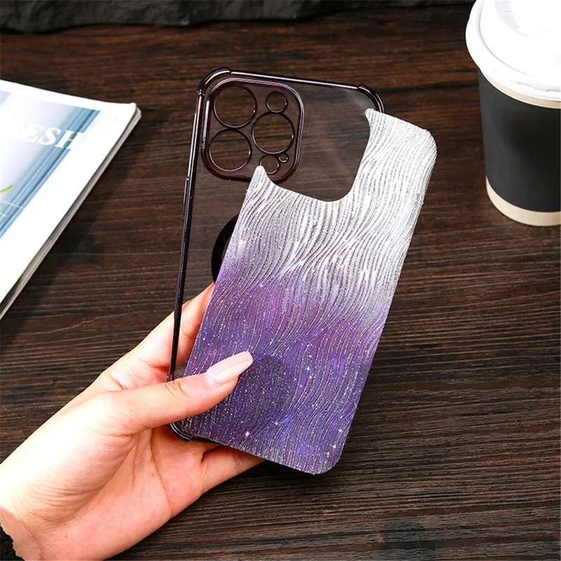 Étui pour iPhone 12 Pro Max KADEM avec paillettes et revêtement électrolytique TPU anti-chute - Violet