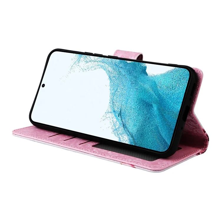Para Samsung Galaxy A54 5G Case RFID Blocking Magnetic Phone Cover with Lacquered Design - Rose Flower