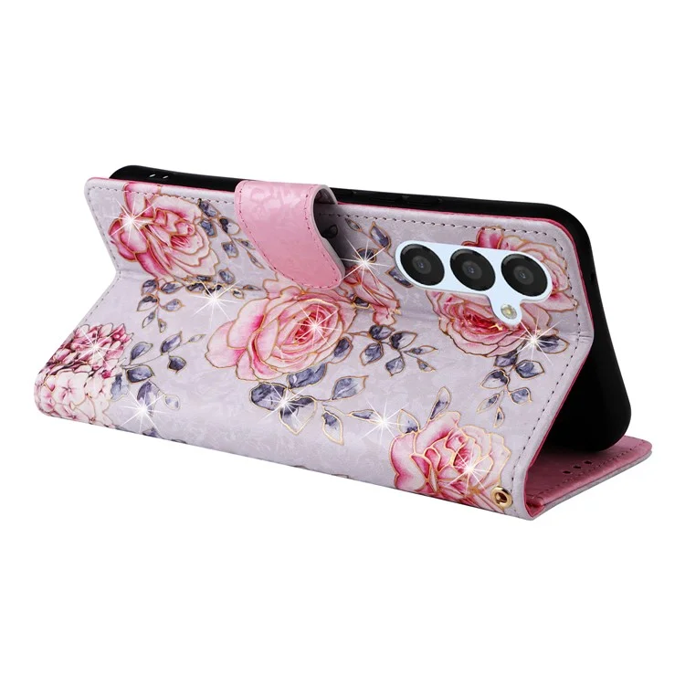 Para Samsung Galaxy A54 5G Case RFID Blocking Magnetic Phone Cover with Lacquered Design - Rose Flower