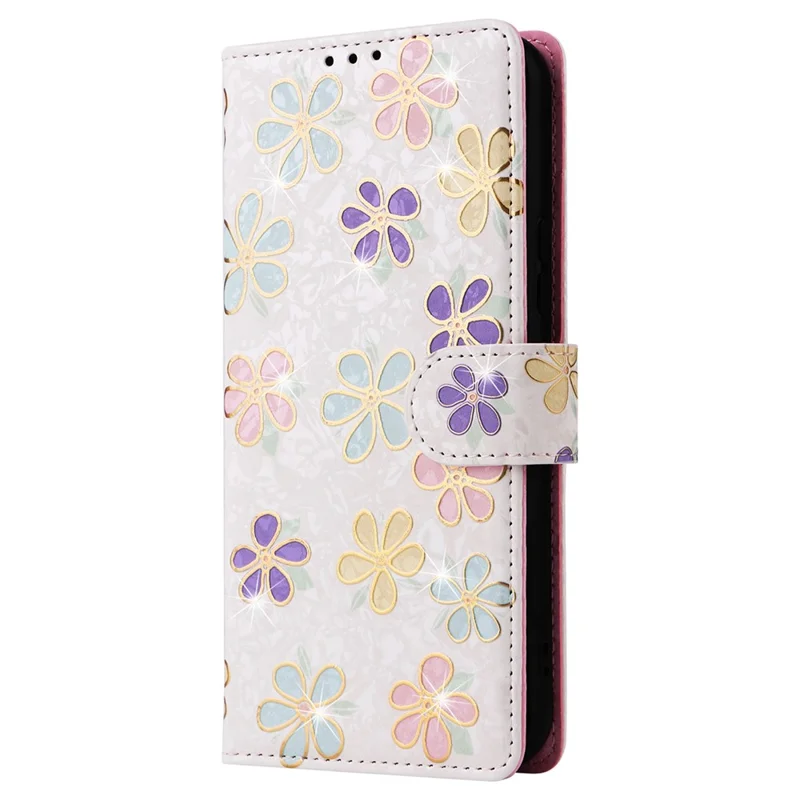 Para Samsung Galaxy A54 5G Case RFID Blocking Magnetic Phone Cover com Design Envernizado - Flor Colorida