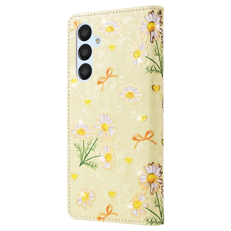 Per Samsung Galaxy A54 5G Custodia Blocco RFID Custodia Magnetica per Telefono con Design Laccato - Margherita Gialla