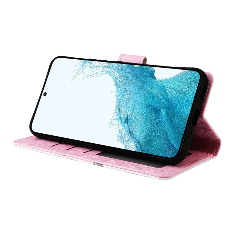 For Samsung Galaxy A54 5G Case RFID Blocking Magnetic Phone Cover with Lacquered Design - Flower