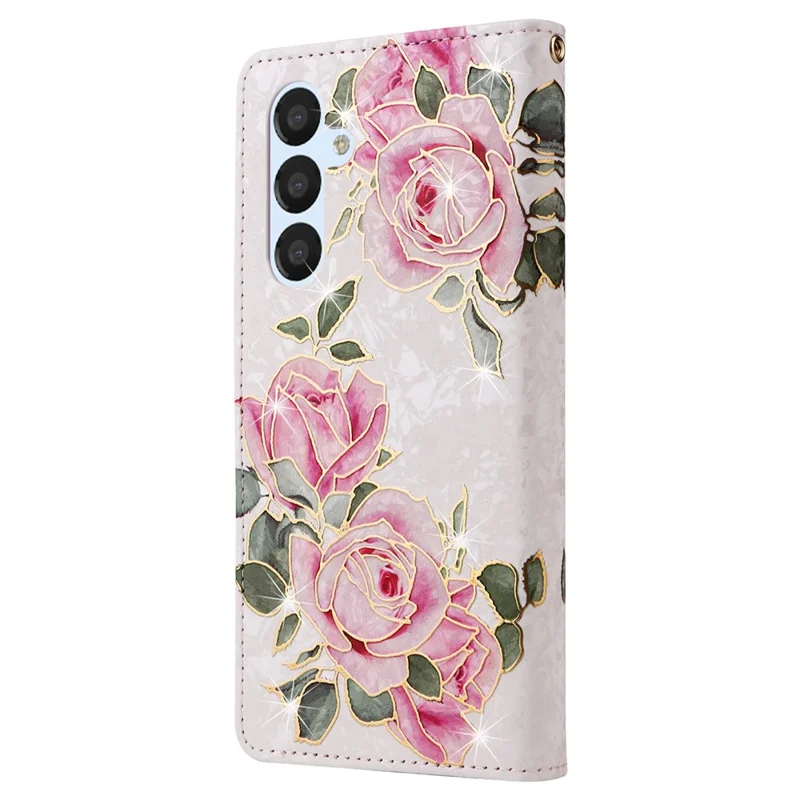 For Samsung Galaxy A54 5G Case RFID Blocking Magnetic Phone Cover with Lacquered Design - Flower