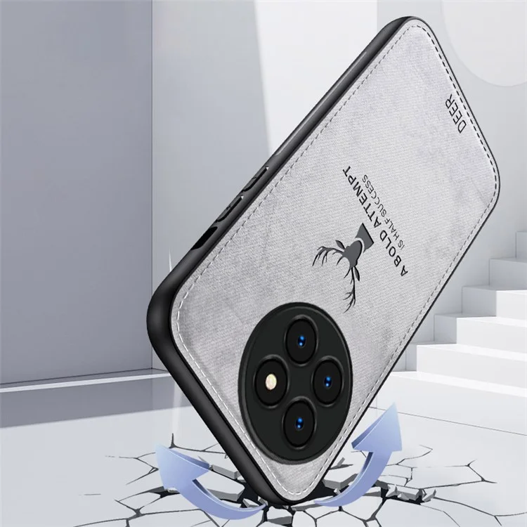 Para Xiaomi Civi 4 Pro 5G / 14 Civi 5G Funda Textura de Tela Patrón de Ciervo Cuero+PC+TPU Funda Telefónica - Azul