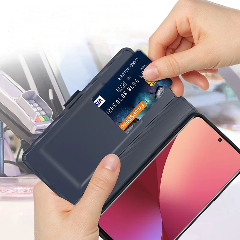 For Xiaomi Civi 4 Pro 5G / 14 Civi 5G Case Protective Leather Phone Cover with Card Holder - Blue