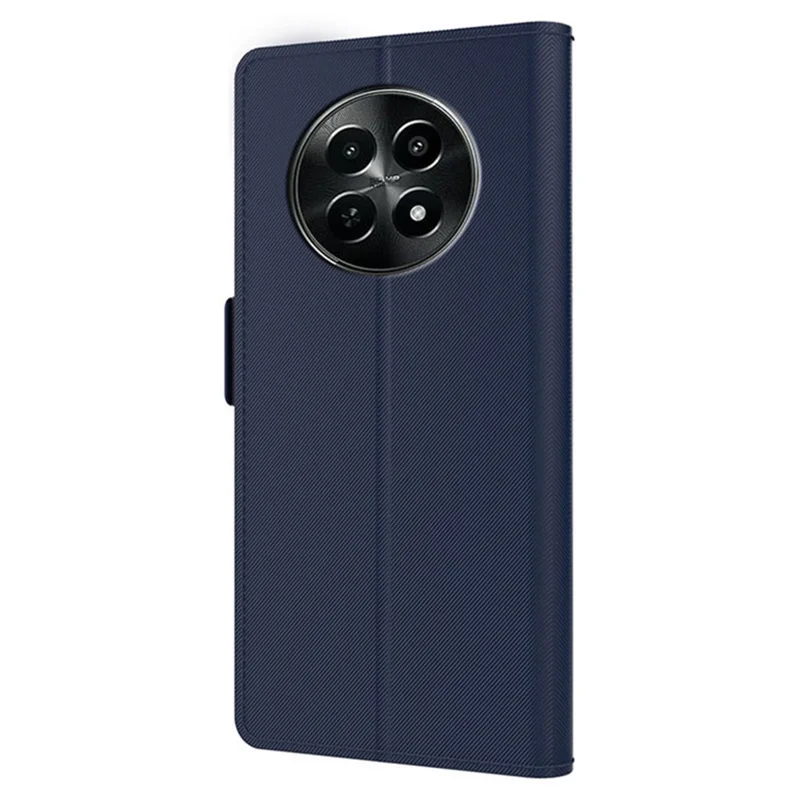 For Realme 12 4G / 12+ 5G / Narzo 70 Pro 5G Shockproof Case Card Slot Leather Phone Cover with Mirror - Blue