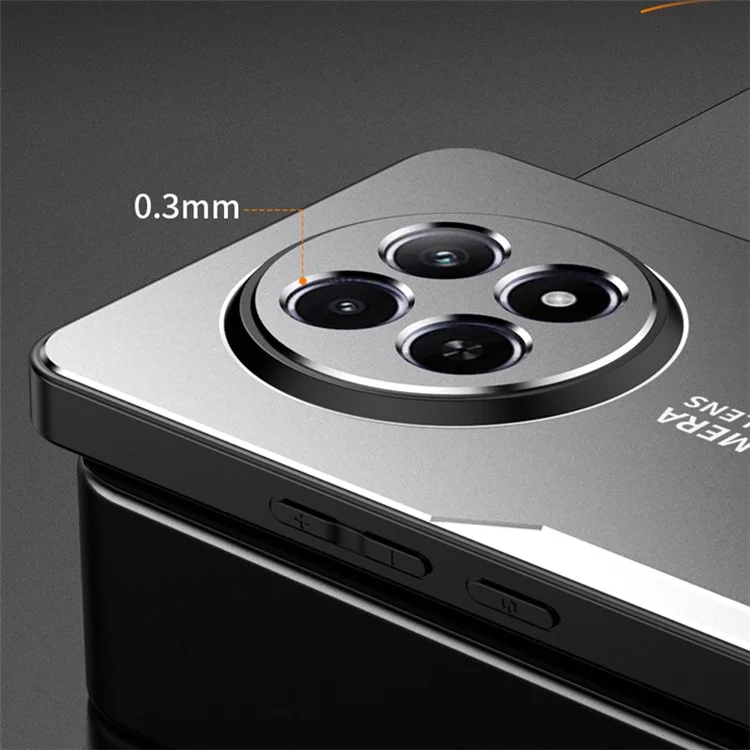 For Realme 12 5G Case Aluminum Alloy+TPU+PC Slim Protective Phone Shell - Gold