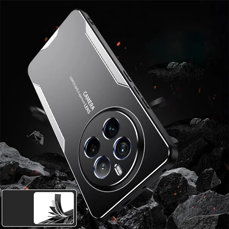 For Realme 12 4G / 12+ 5G Case Aluminum Alloy+TPU+PC Slim Shockproof Phone Cover - Gold