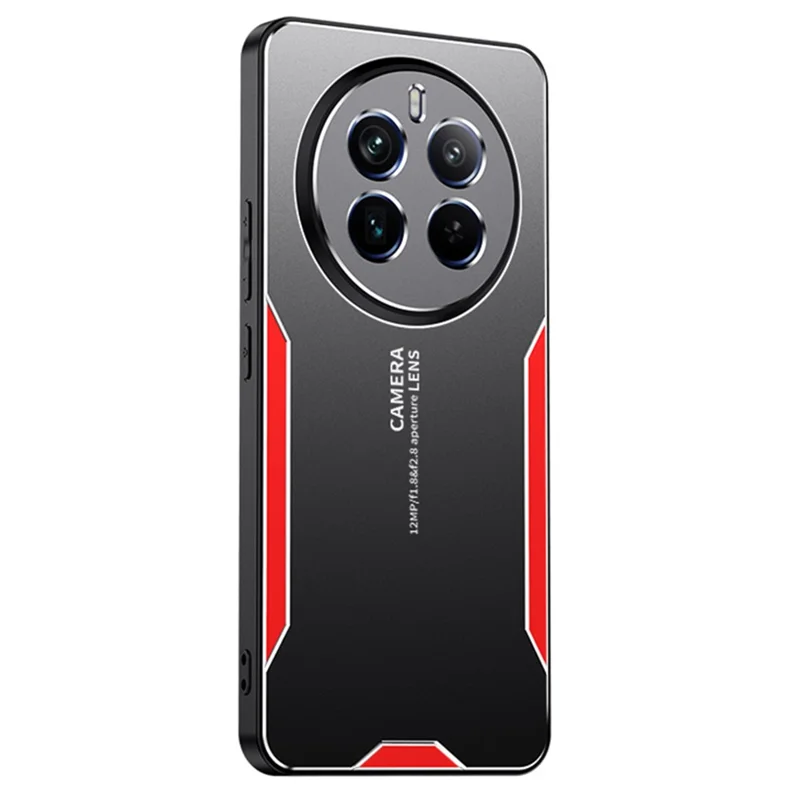 For Realme 12 4G / 12+ 5G Case Aluminum Alloy+TPU+PC Slim Shockproof Phone Cover - Red