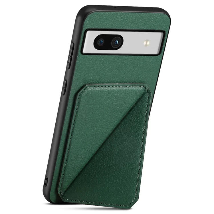 Per Google Pixel 7a Case PU Leather+PC+TPU Hidden Back Card Holder Phone Cover - Verde