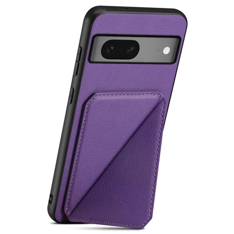 Für Google Pixel 7 5G-Hülle, Kartenfach, PU-Leder beschichtet PC+TPU, Ständer, Handyhülle - Lila