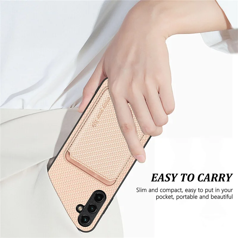 M2 For Samsung Galaxy A15 4G / 5G Drop-proof Case Magnetic Detachable Card Holder Phone Cover - Black
