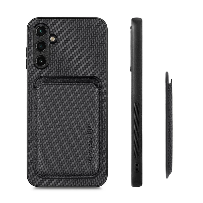 M2 For Samsung Galaxy A15 4G / 5G Drop-proof Case Magnetic Detachable Card Holder Phone Cover - Black