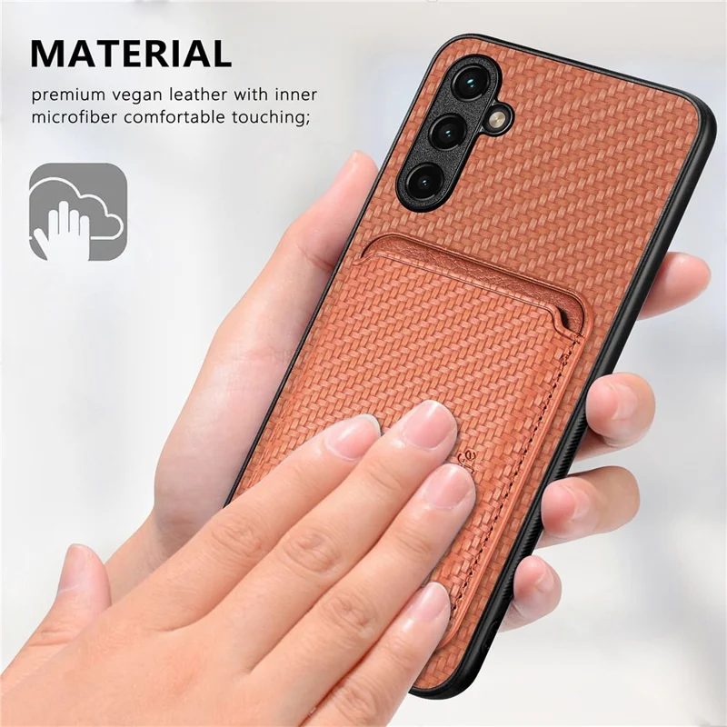 M2 For Samsung Galaxy A15 4G / 5G Drop-proof Case Magnetic Detachable Card Holder Phone Cover - Black