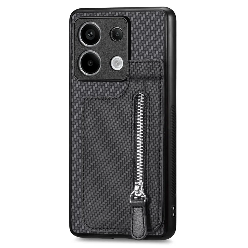 C1-03 Para Xiaomi Redmi Note 13 Pro 5G / Poco X6 5G Capa Suporte Vertical de Fibra de Carbono - Preto