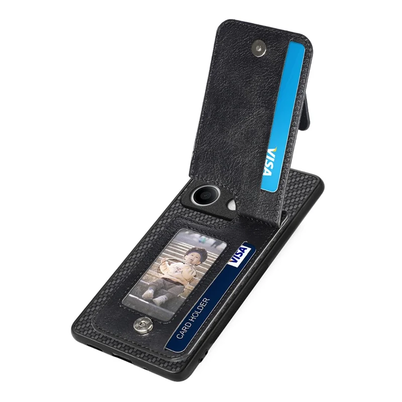 C1-03 Para Xiaomi Redmi Note 13 Pro 5G / Poco X6 5G Capa Suporte Vertical de Fibra de Carbono - Preto