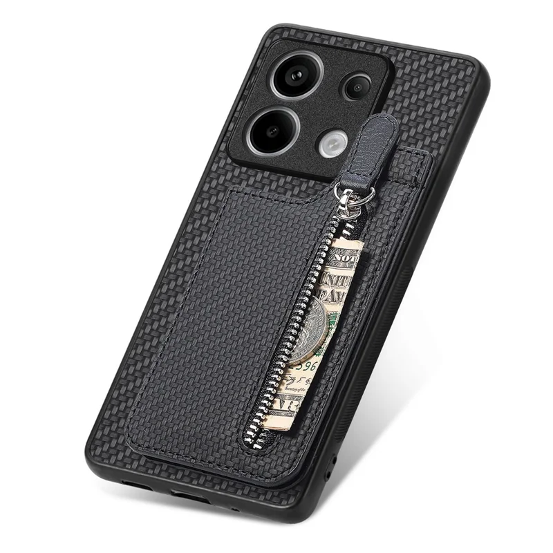 C1-03 Para Xiaomi Redmi Note 13 Pro 5G / Poco X6 5G Capa Suporte Vertical de Fibra de Carbono - Preto