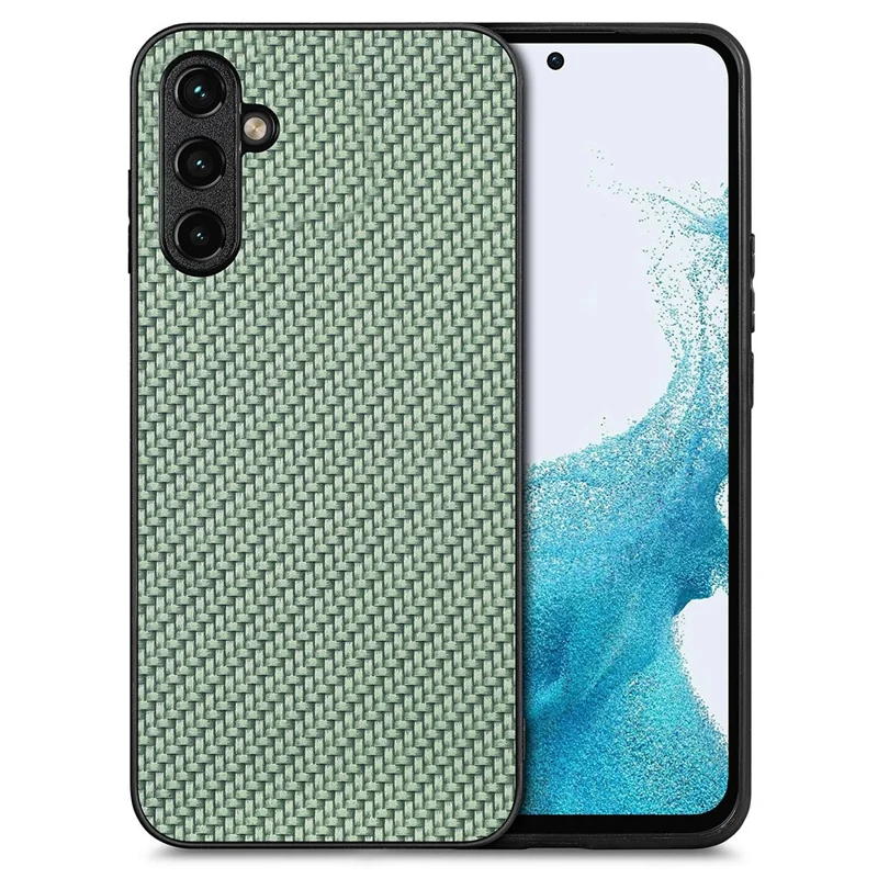 C1 Per Samsung Galaxy A15 4G / Copertina Anticrobellica in Pelle di Fibra di Carbonio da 5 g - Verde