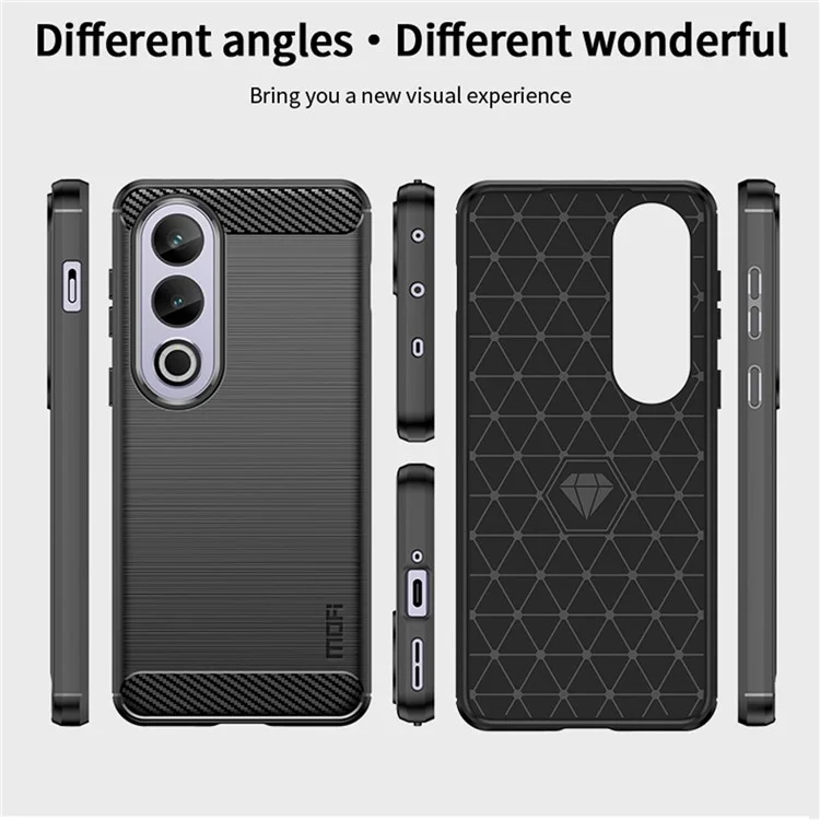 Capa de Telefone MOFI JK TPU Series-1 para OnePlus Ace 3V 5G - Textura de Fibra de Carbono TPU - Preto