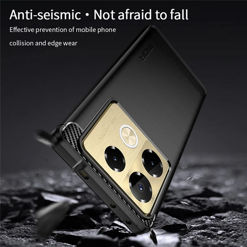 MOFI JK TPU Series-1 Phone Stand Case for Infinix Note 40 Pro+ Shockproof Shell TPU Phone Cover - Black