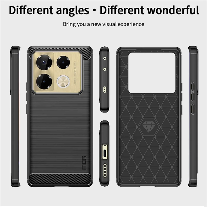MOFI JK TPU Series-1 Phone Stand Case for Infinix Note 40 Pro+ Shockproof Shell TPU Phone Cover - Black