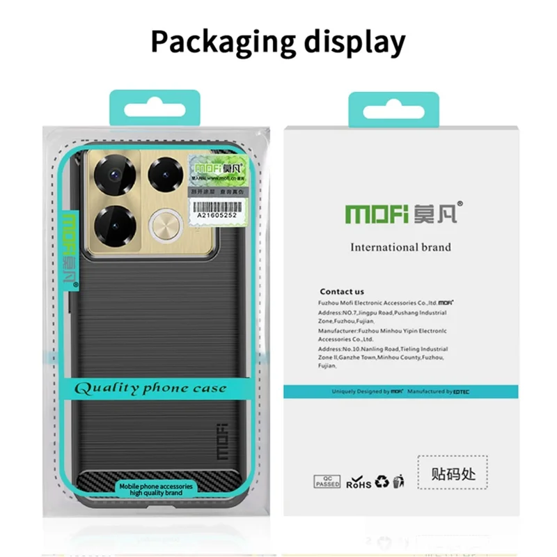 MOFI JK TPU Series-1 Phone Stand Case for Infinix Note 40 Pro+ Shockproof Shell TPU Phone Cover - Black