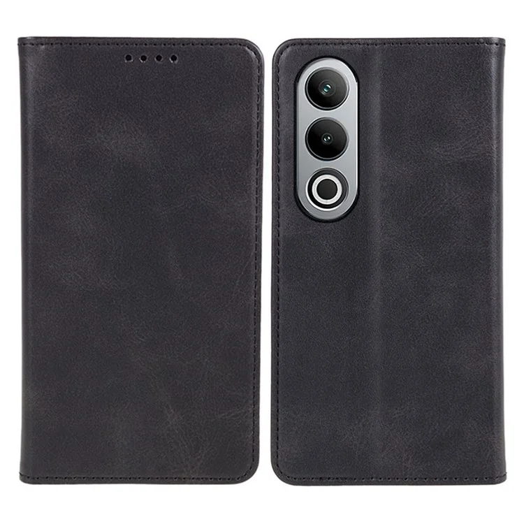 Per OnePlus Nord CE4 5G Case Custodia in pelle PU Custodia a portafoglio Texture in pelle di vitello Guscio per telefono con chiusura magnetica - Nero