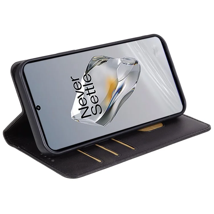 Per OnePlus Nord CE4 5G Case Custodia in pelle PU Custodia a portafoglio Texture in pelle di vitello Guscio per telefono con chiusura magnetica - Nero