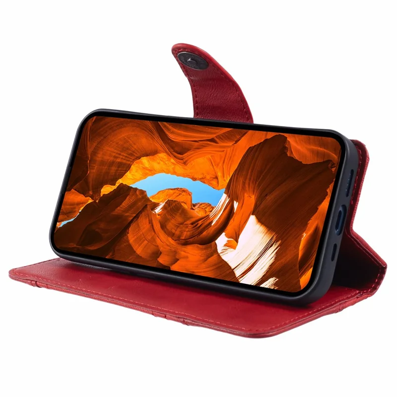 For vivo X100 5G Case Crazy Horse Texture Splicing Leather Wallet Phone Cover - Red