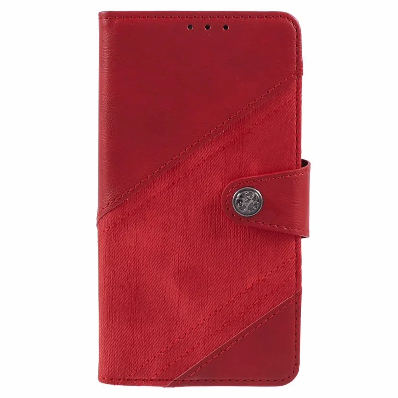For vivo X100 5G Case Crazy Horse Texture Splicing Leather Wallet Phone Cover - Red