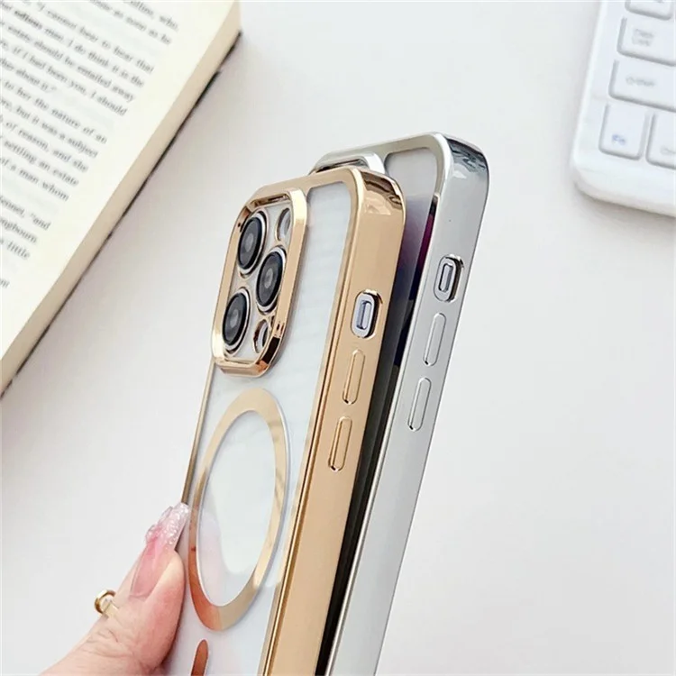 Чехол для iPhone 13 Pro Max с электролитической обработкой TPU, магнитный чехол для телефона с креплением на плечевой ремень - черный