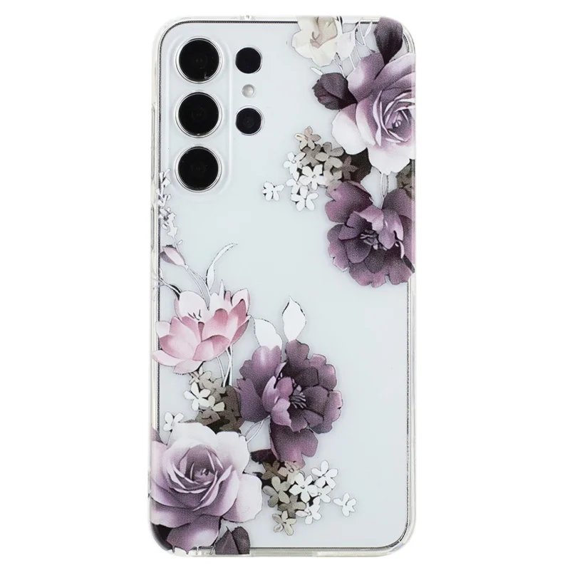 For Samsung Galaxy S24 Ultra Case Printed Pattern TPU Shockproof Protective Phone Cover - Peony