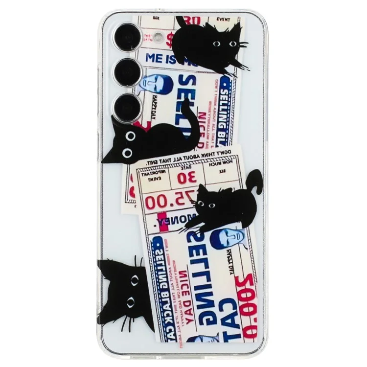 Für Samsung Galaxy S23+ Slim Case Muster Drucken Soft TPU Phone Cover - Schwarze Katze