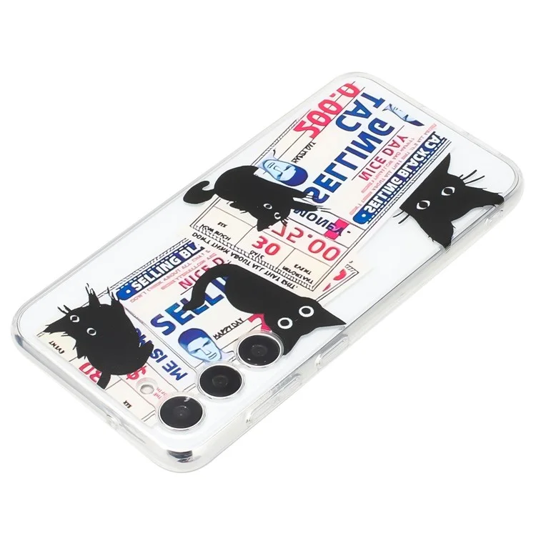 Für Samsung Galaxy S23+ Slim Case Muster Drucken Soft TPU Phone Cover - Schwarze Katze
