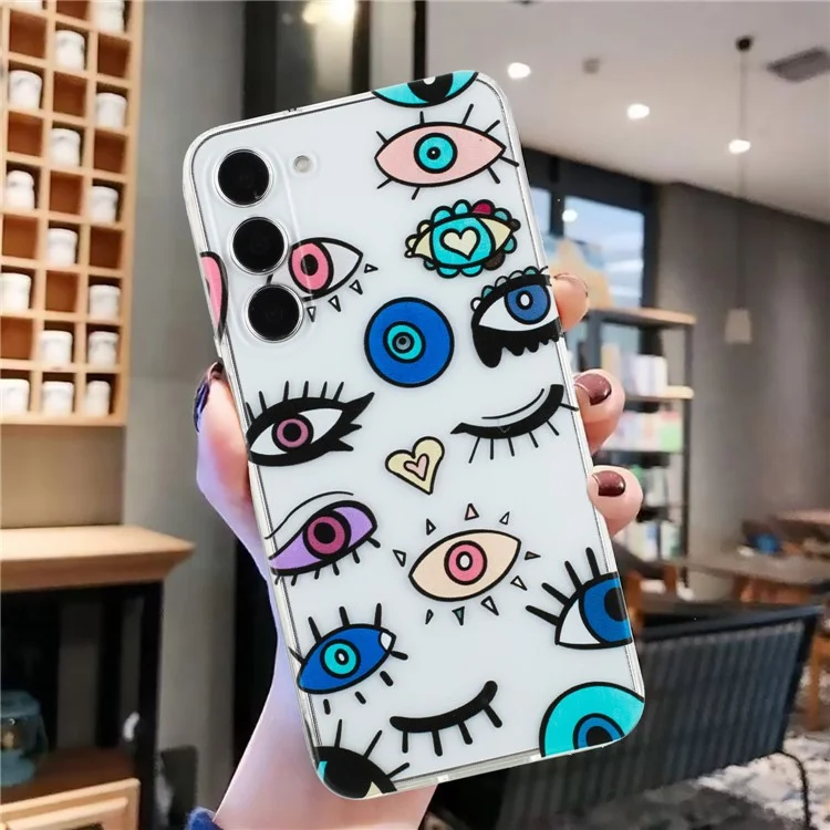 Für Samsung Galaxy S23 Case Pattern Print Design Flexible TPU Handyhülle - Monster Eyes