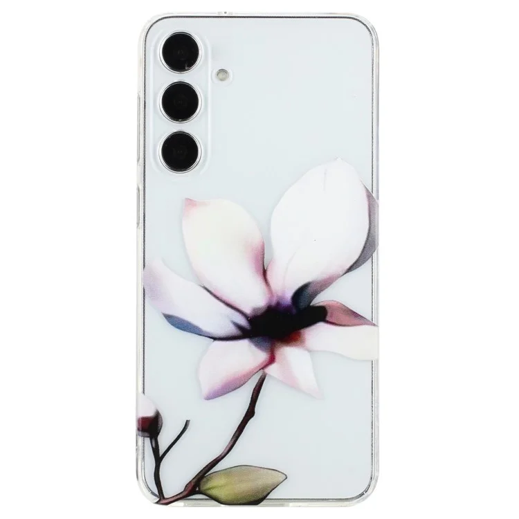 Per Samsung Galaxy A54 5G Case Pattern Printing Anti-Drop Soft TPU Phone Cover - White Flower