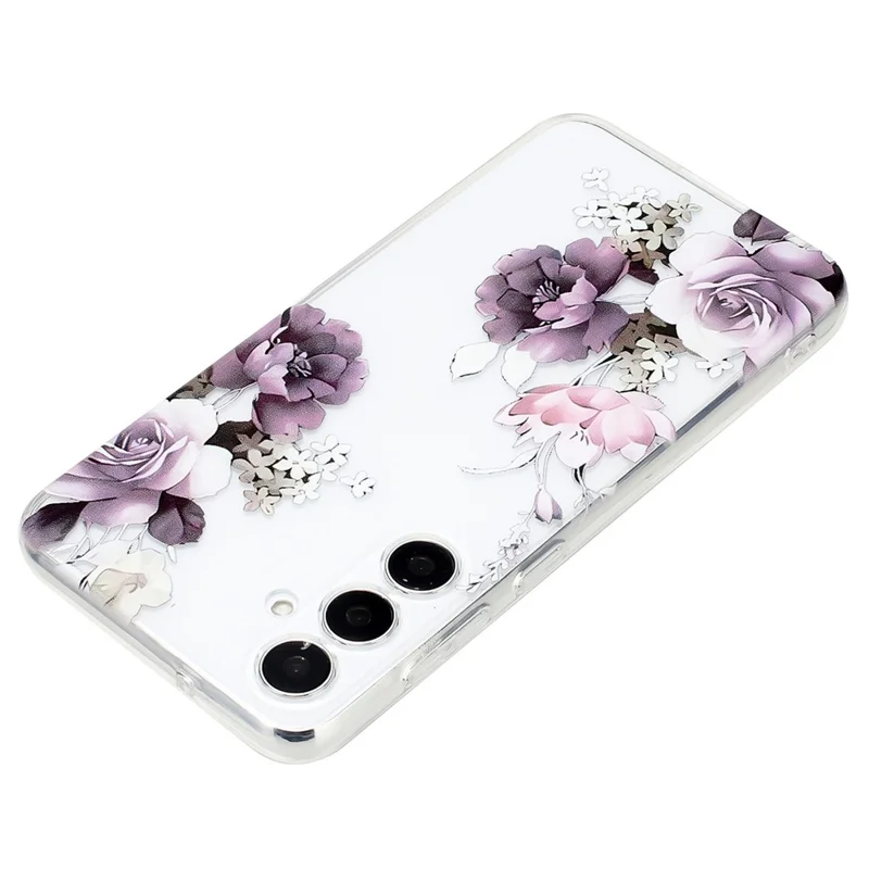 For Samsung Galaxy A54 5G Case Pattern Printing Anti-Drop Soft TPU Phone Cover - Peony
