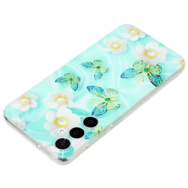 For Samsung Galaxy A24 4G (162.1 x 77.6 x 8.3mm) Soft TPU Case Pattern Printing Back Phone Cover - Butterfly and Flower