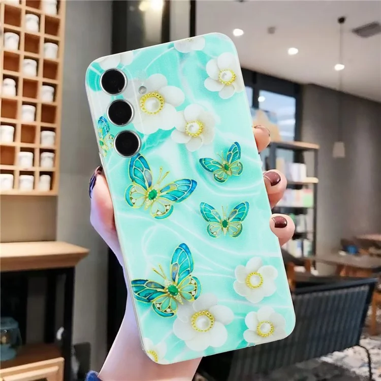 For Samsung Galaxy A24 4G (162.1 x 77.6 x 8.3mm) Soft TPU Case Pattern Printing Back Phone Cover - Butterfly and Flower