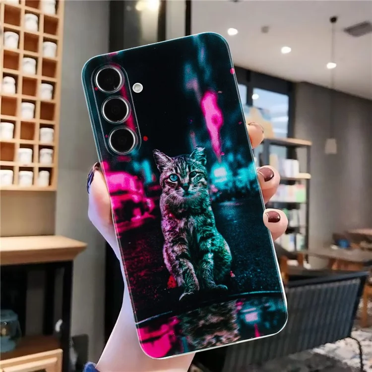 Für Samsung Galaxy A35 5G Soft TPU Case Muster Bedruckung Stoßfeste Handyhülle - Leicht und Katze