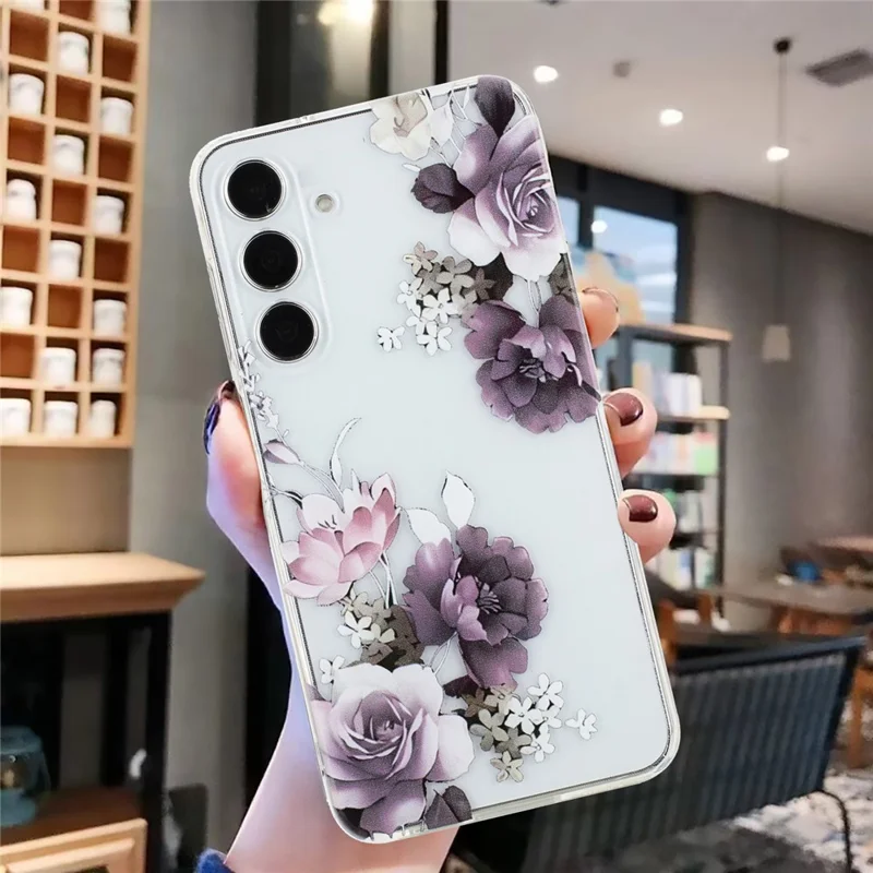 For Samsung Galaxy A35 5G Soft TPU Case Pattern Printing Shockproof Phone Cover - Peony