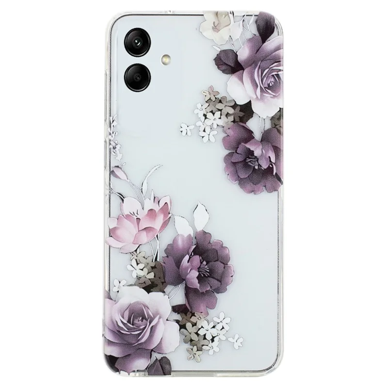 For Samsung Galaxy A05 4G Case TPU Scratch-proof Back Phone Cover with Printing Pattern - Peony