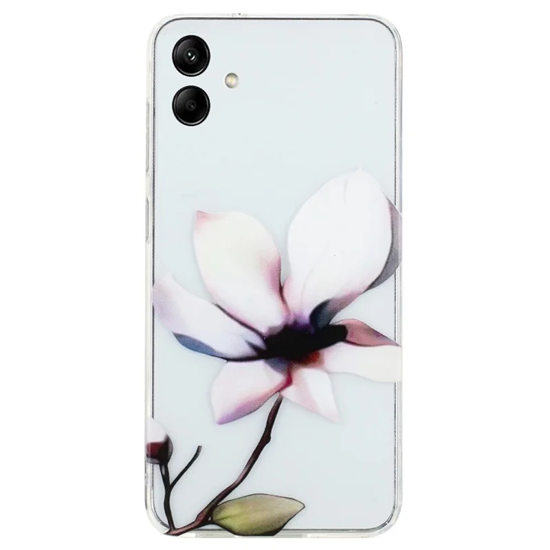 For Samsung Galaxy A05 4G Case TPU Scratch-proof Back Phone Cover with Printing Pattern - White Flower
