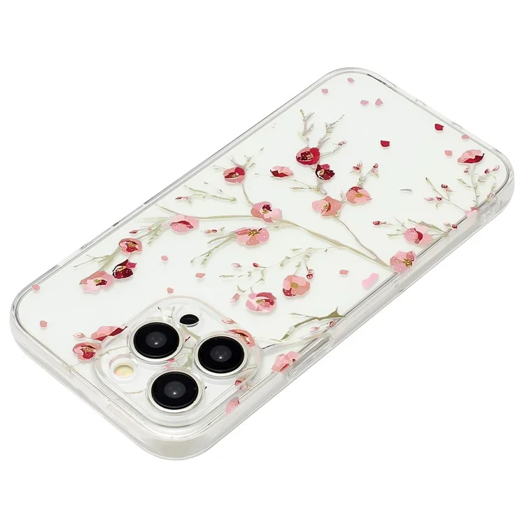 Für iPhone 15 Pro Cover Soft TPU Muster Druck Leichtgewicht Handyhülle - Blume