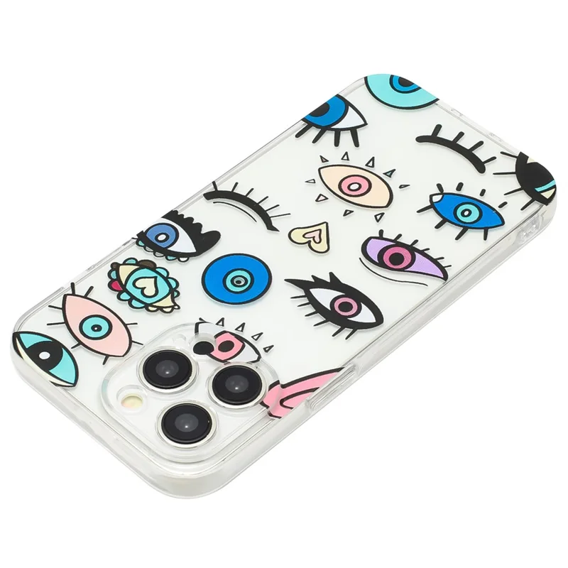 For iPhone 15 Pro Cover Soft TPU Pattern Printing Lightweight Phone Case - Monster Eyes