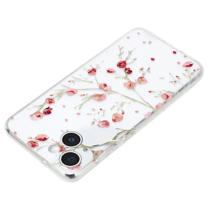 Für iPhone 15 Plus Hülle Musterdrucken TPU Kratzfest Handyhülle - Blume
