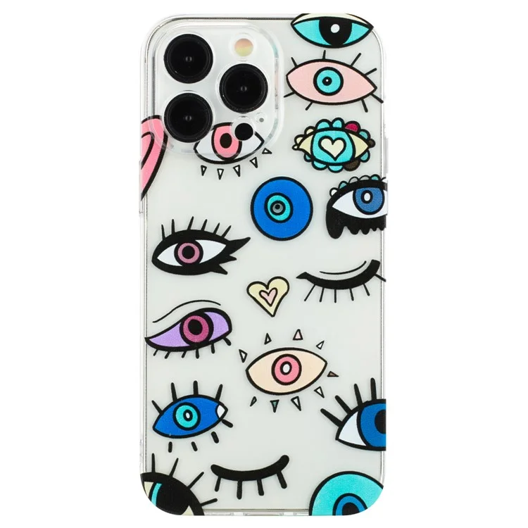 TPU Case for iPhone 14 Pro Max Shell Pattern Printing Protective Back Cover - Monster Eyes